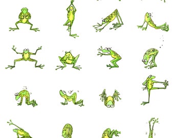Frog Yoga greetings card-for yoga fans or frog fans