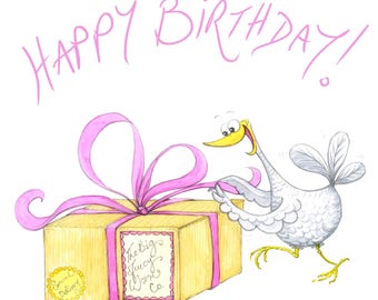 Birthday Bird card, suitable for any birthday