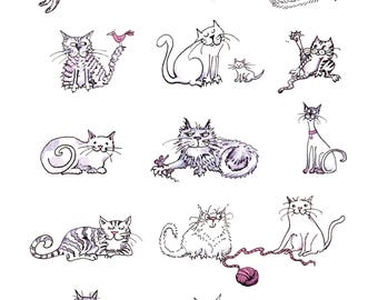 Cats greetings card