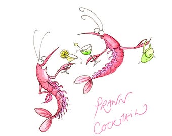 Prawn Cocktail greetings card |  birthday card for friend, sister, brother |  celebration, occasion, congratulations