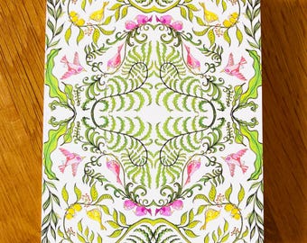 Finches in Ferns,  greetings, birthday or Mother’s Day  card