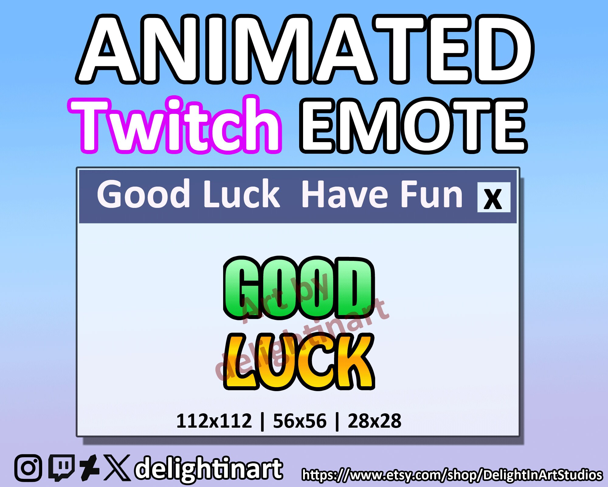 ANIMATED Good Luck Have Fun Twitch Emote - Etsy
