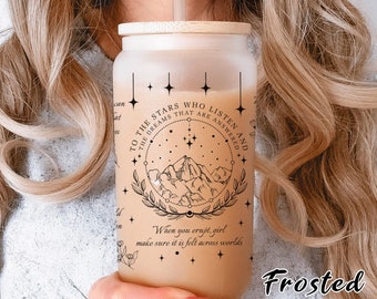 Personalized Name on ACOTAR 16oz Frosty Cup with Lid and Straw