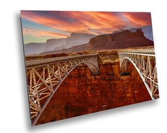 Navajo Bridge Arizona Print – Historic Landmark over Colorado River, Desert Canyon Wall Art