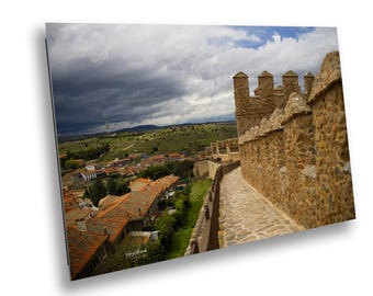 Moody Sky Print of Avila Walls – Medieval Spain Cityscape, UNESCO Heritage, Old Town Decor