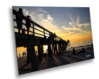 Naples Pier Sunset Print: Coastal Florida Beach Photography