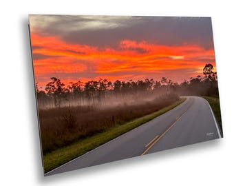 Everglades Photography Print: Golden and Blue Hour, Morning Fog Fine Art