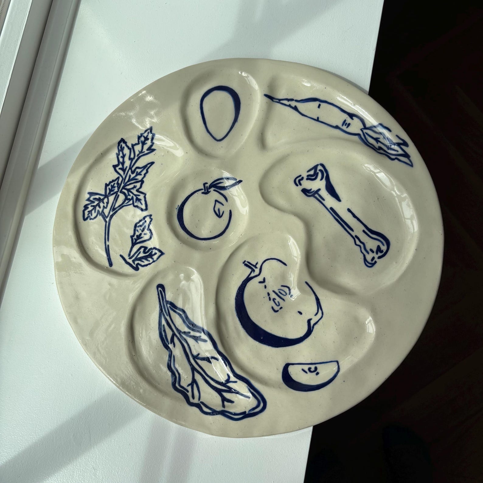Handmade & Handpainted Passover Seder Plate