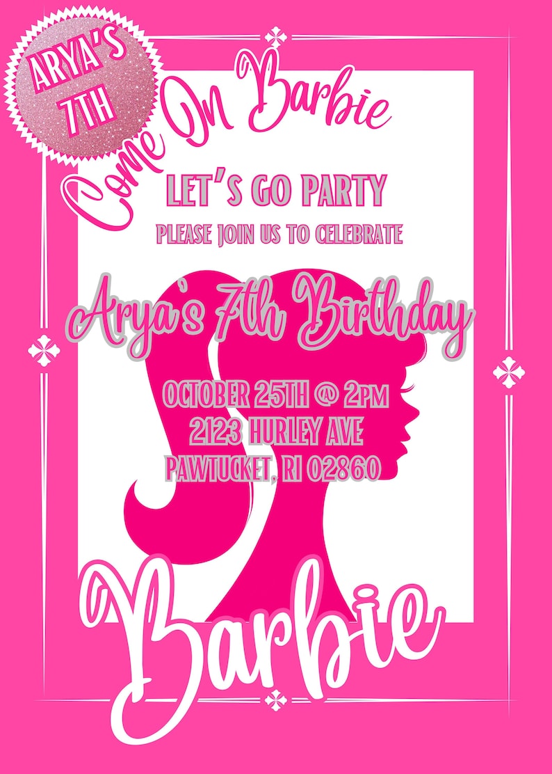 Barbie Themed Birthday Invite Customizable for Other Occasions Engagement Party Bridal Shower - Etsy