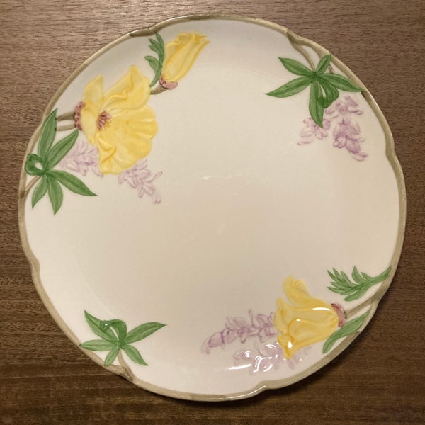 Assiette plate Coquelicots jaunes