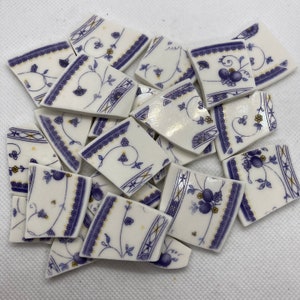 Blue Plums Tumbled China (Edges Only)