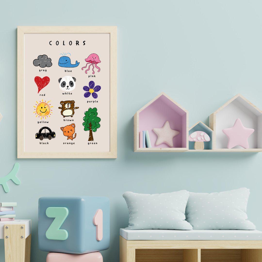 Colors Poster.pdf Colors Poster for Kids – Printable Educational Wall Art – A5, A4, A3 ...