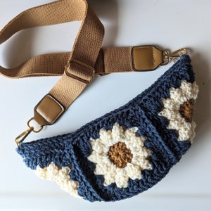 Crochet Granny Square crossbody / sling/ fanny/ belt boho bag