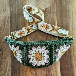 Crochet Granny Square crossbody / sling/ fanny/ belt boho bag