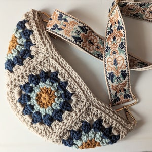 Crochet Granny Square crossbody / sling/ fanny/ belt boho bag