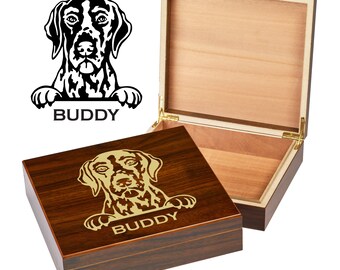 Custom German Shorthaired Pointer Box | Engraved Dog Memory Box | Personalized Dog Keepsake | Pet Memorial | Etched Pet Urn | Pet Gifts