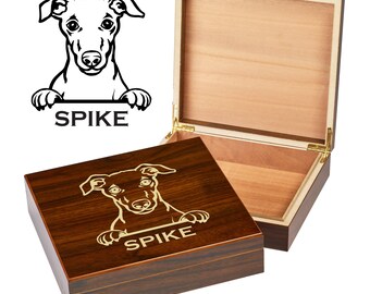 Custom Whippet Dog Box | Engraved Dog Memory Box | Personalized Dog Keepsake | Pet Memorial | Etched Pet Urn | Personalized Pet Gifts