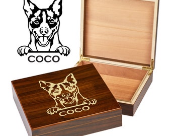 Custom Rat Terrier Box | Engraved Dog Memory Box | Personalized Dog Keepsake | Pet Memorial | Etched Pet Urn | Personalized Pet Gifts