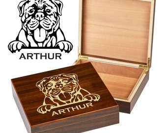 Custom Mastiff Dog Box | Engraved Dog Memory Box | Personalized Dog Keepsake | Pet Memorial | Etched Pet Urn | Personalized Pet Gifts