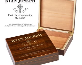 Cadeaux de première communion | Cadeau de première communion pour garçon | Cadeaux de baptême | Boîte de confirmation | Coffret baptême | Cadeaux de communion | Communion personnalisée