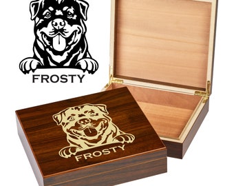 Custom Rottweiler Dog Box | Engraved Dog Memory Box | Personalized Dog Keepsake | Pet Memorial | Etched Pet Urn | Personalized Pet Gifts
