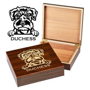 Custom Schnauzer Dog Box | Engraved Dog Memory Box | Personalized Dog Keepsake | Pet Memorial | Etched Pet Urn | Personalized Pet Gifts