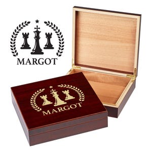 Custom Chess Keepsake Box | Chess Gifts | Chess Team Prize | Personalized Chess Gift | Custom Chess Set Gift Box | Wood Chess Box for Pieces