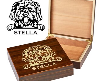 Custom Morkie Dog Box | Engraved Dog Memory Box | Personalized Dog Keepsake | Pet Memorial | Etched Pet Urn | Personalized Pet Gifts