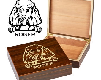 Custom Poodle Dog Box | Engraved Dog Memory Box | Personalized Dog Keepsake | Pet Memorial | Etched Pet Urn | Personalized Pet Gifts