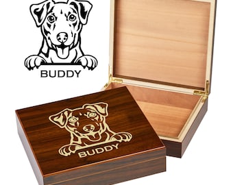 Custom Jack Russell Box | Engraved Dog Memory Box | Personalized Dog Keepsake | Pet Memorial | Etched Pet Urn | Personalized Pet Gifts