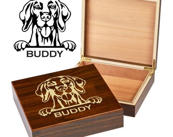 Custom Vizsla Dog Box | Engraved Dog Memory Box | Personalized Dog Keepsake | Pet Memorial | Etched Pet Urn | Personalized Pet Gifts