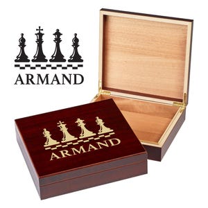 Custom Chess Keepsake Box | Chess Gifts | Chess Team Prize | Personalized Chess Gift | Custom Chess Set Gift Box | Wood Chess Box for Pieces