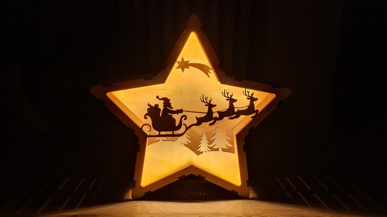 Christmas Star Light Box, Laser Cut Files (digital File Only) - Etsy