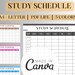 Minimalist Revision Timetable Printable Set, Hourly Agenda, Weekly ...
