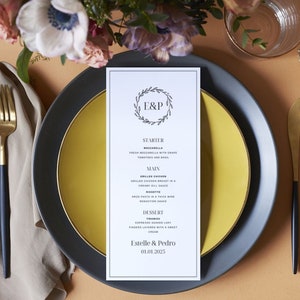 Wedding Menu Card, Menu Template, Wedding menu, Dinner Menu, Menu Cards, wedding Template, printable template, Wedding Printables, Menu
