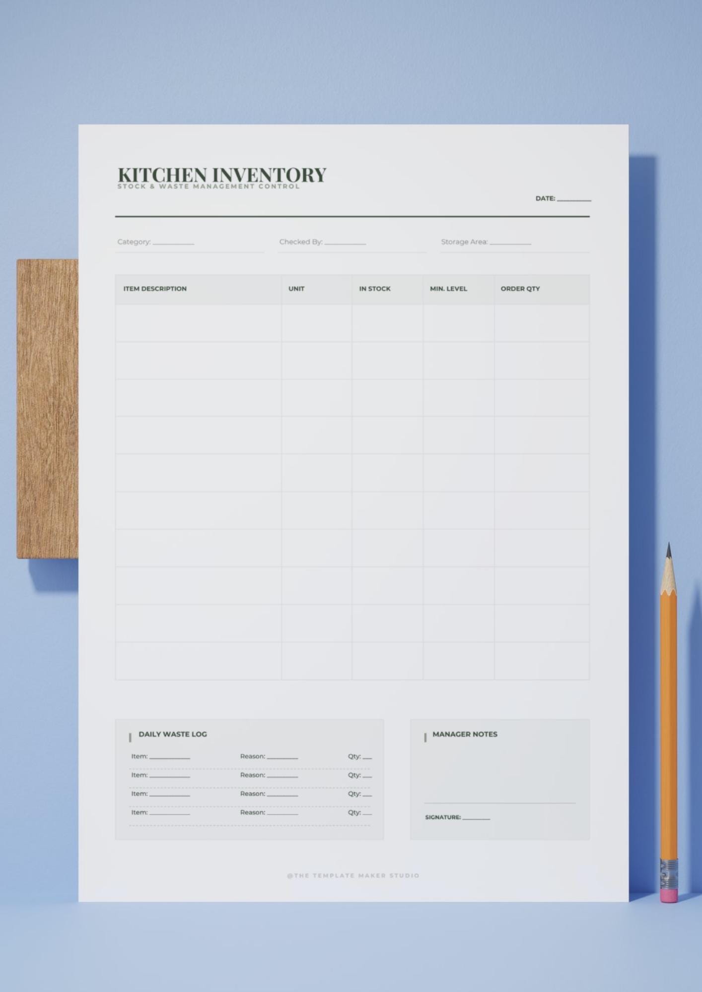 Format Inventory Tracker Untuk Kitchen Inventory & Food Waste Tracker, Kitchen Inventory, Pantry Inventory ...