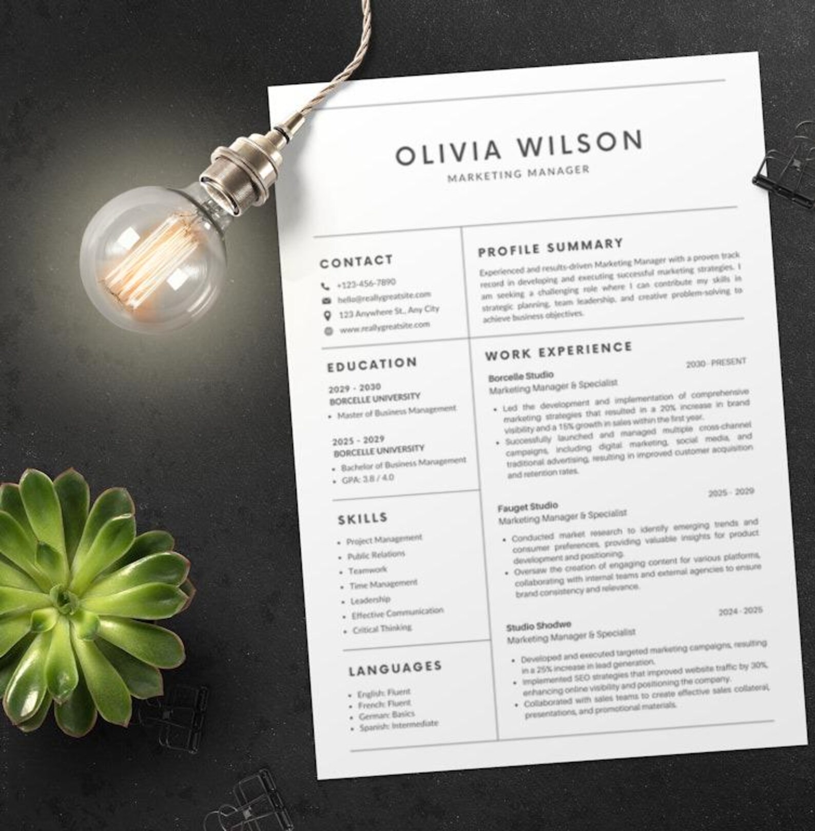 Clean Resume Template | Resume Template | Professional Resume | Modern ...