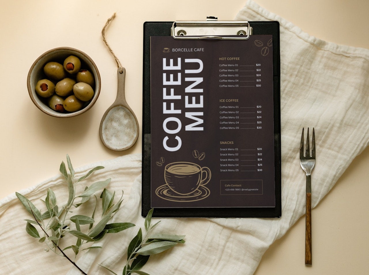 Coffee Menu Template, Coffee Bar Sign, Coffee Sign, Restaurant Menu ...