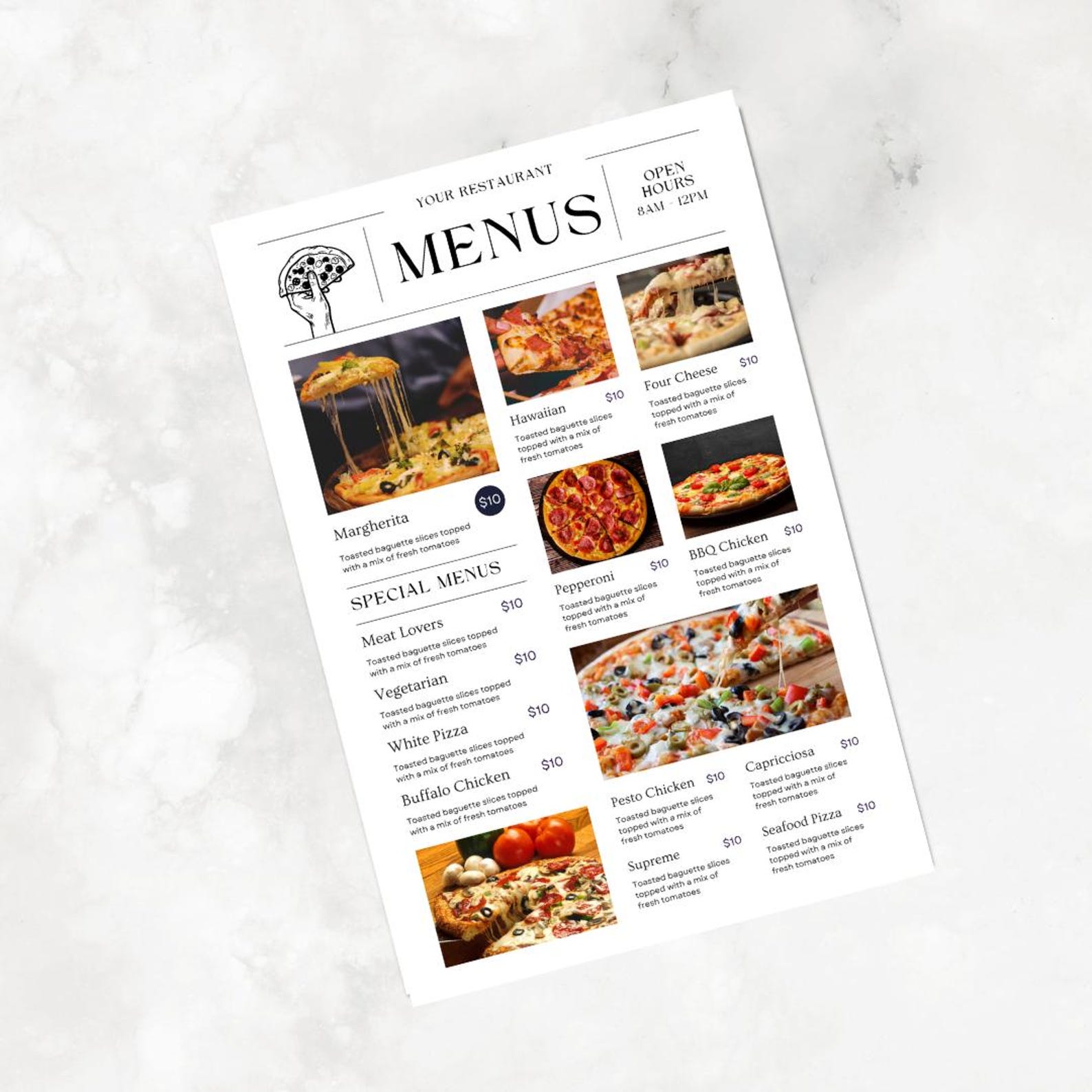 Editable Pizza Menu.pdf Pizza Menu | Restaurant Menu | Pizza Menu Template | Instant Download ...