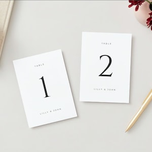 simple wedding table numbers