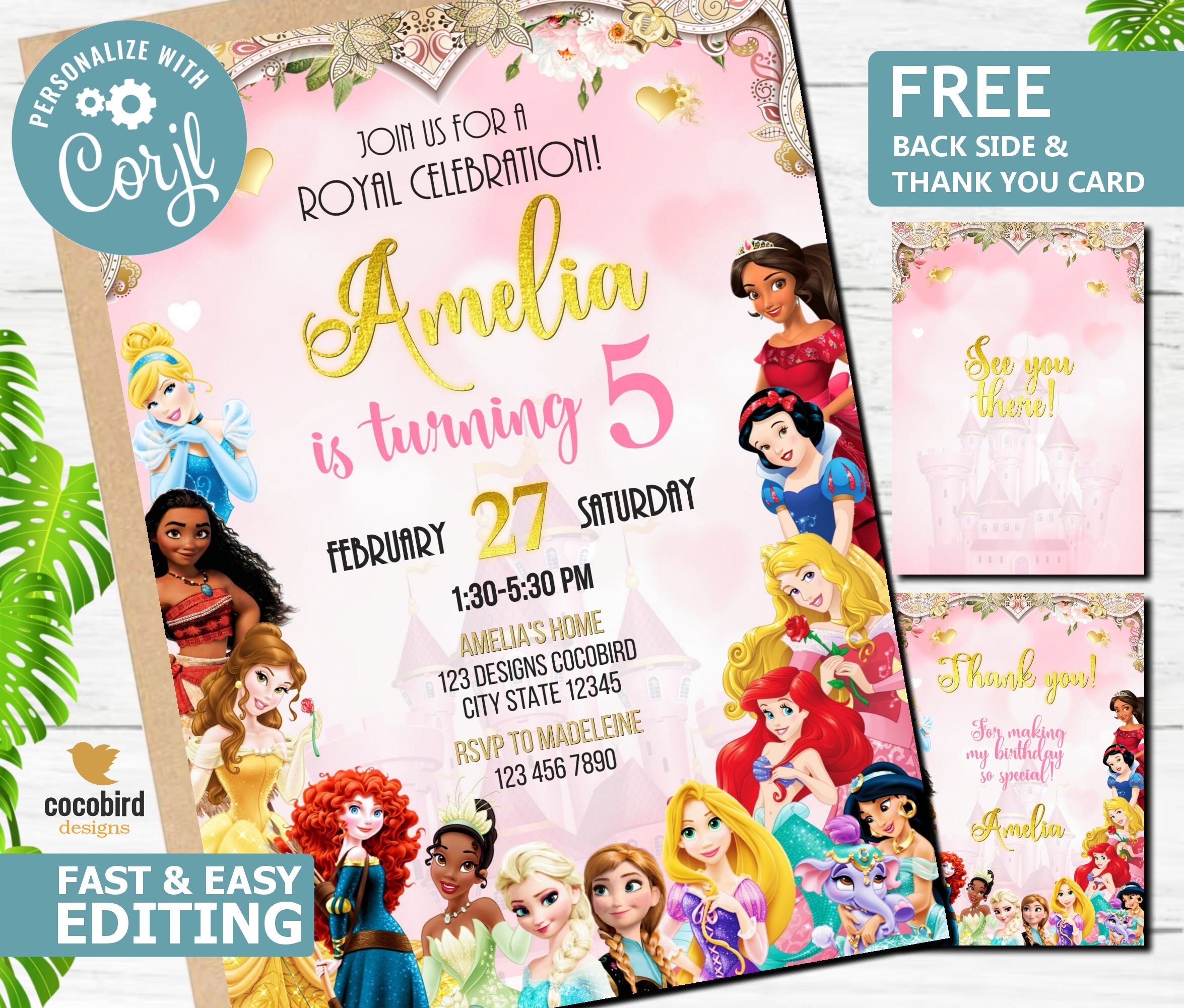 30+ Disney Princess Birthday Invitations