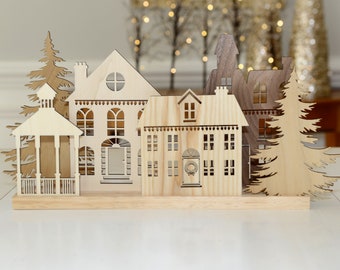 Christmas Town Centerpiece - Charming Holiday Town