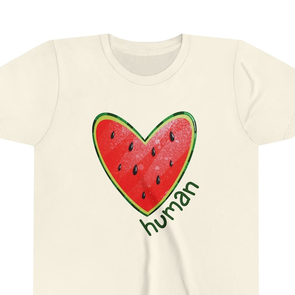 Watermelon Heart- Children of Palestine Youth tshirt, Free Palestine Children, Save Gaza Kids Shirt, Watermelon Protest, Peace for Palestine