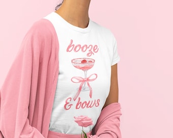 Coquette Booze and Bows Unisex Jersey T-shirt met korte mouwen