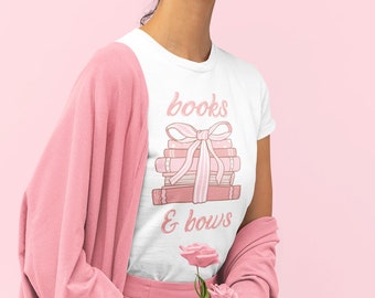 Coquette Books and Bows Unisex Jersey T-shirt met korte mouwen