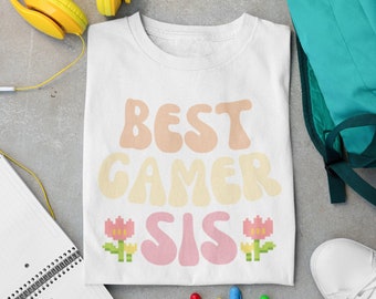 Beste Gamer Sis, Gaming Family Unisex Jersey T-shirt met korte mouwen