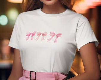 Coquette Bows, Girly Unisex Jersey T-shirt met korte mouwen