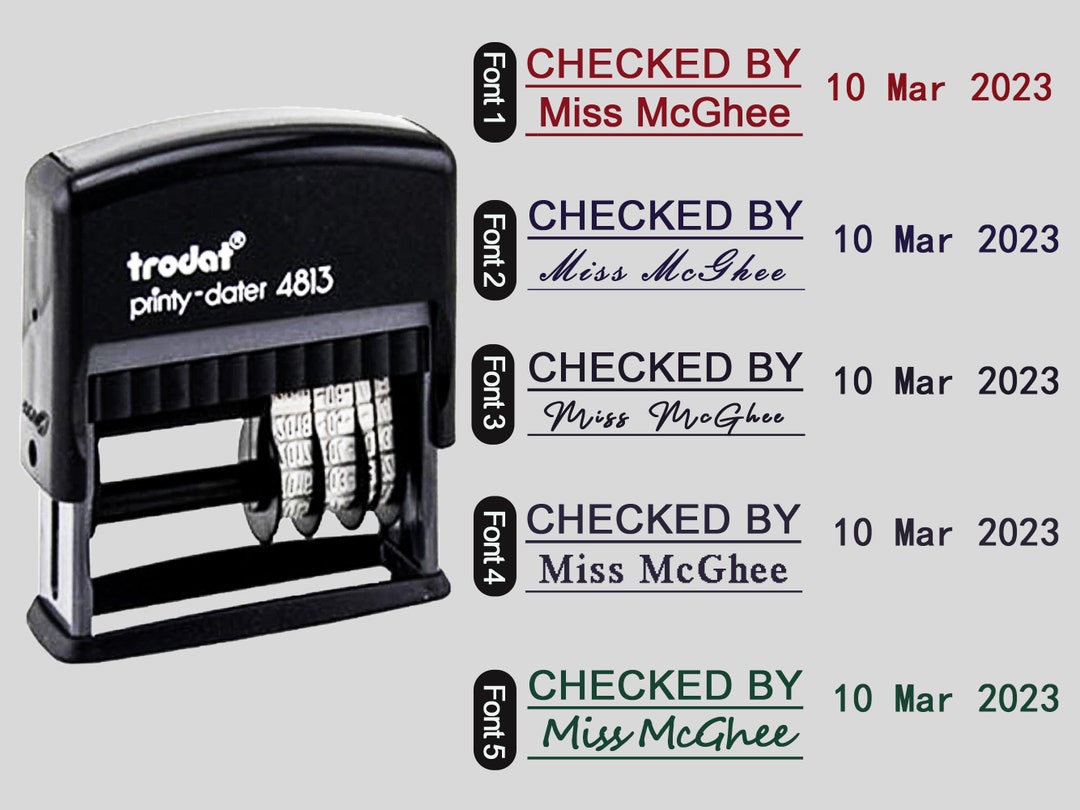 Personalized Teacher Name and Date Stamp Teacher Stamp Etsy Australia