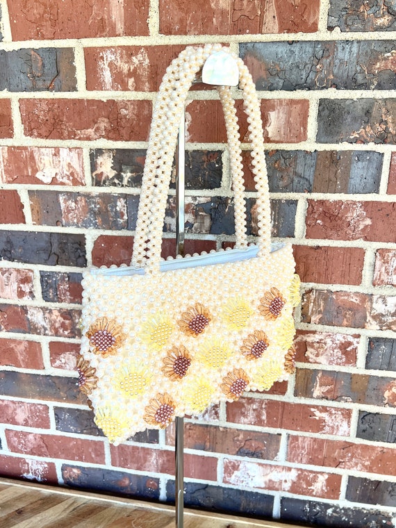 Faux Pearl and Flower Beaded Purse. Absolutely STU