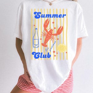 Lobster Shirt Italian Summer Shirt Ocean Shirt Coastal Shirt Summer Tee Summer Vacation Shirt Summer Tshirt Summer T Shirt Coastal Aesthetic